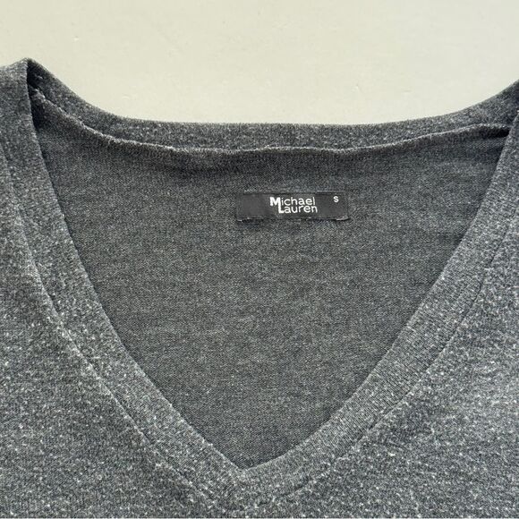 Michael Lauren Grey V-Neck Pullover Long Sleeve Size Small NWOT - Picture 2 of 6